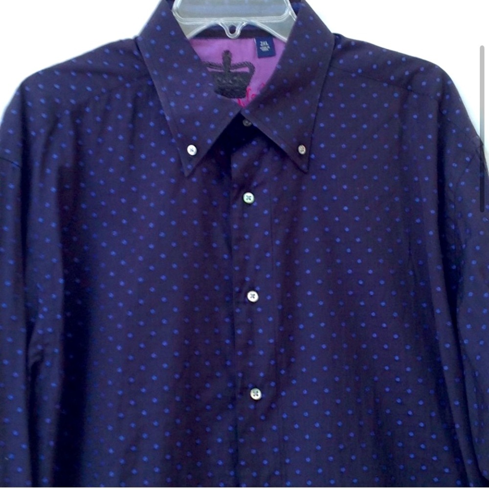 Robert Graham Polka Dot Button Down Shirt Mens 2XL Wedding Formal Careerwear